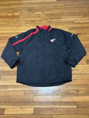 Reebok Center Ice NHL Detroit Red Wings Full Zip Jacket Men's Large Black Logo